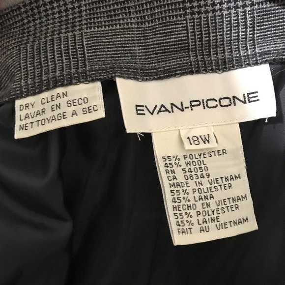 Vintage Evan Picone Black White Plaid High Waisted Trousers Sz-18W - Picture 11 of 11